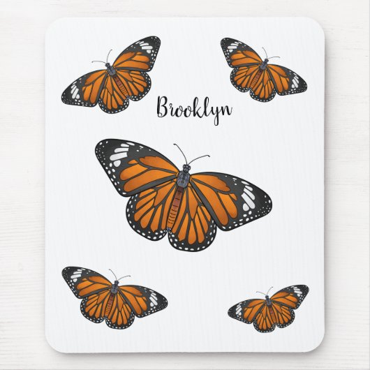 Monboogvlinderillustratie cartoon muismat (Voorkant)