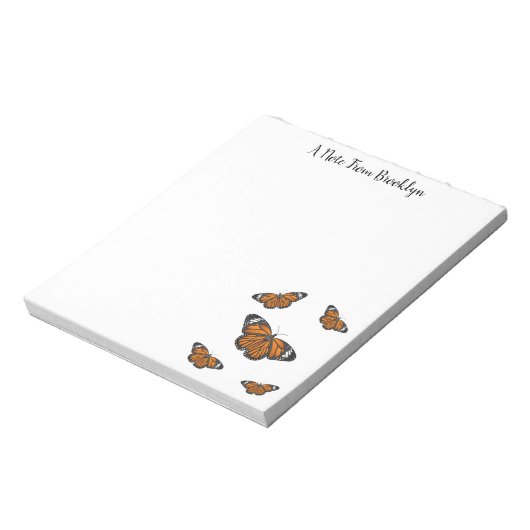 Monboogvlinderillustratie cartoon notitieblok (Linkerzijde)