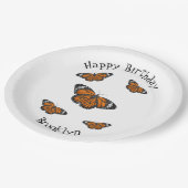 Monboogvlinderillustratie cartoon papieren bordje (Gekanteld)