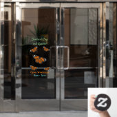 Monboogvlinderillustratie cartoon raamsticker (Kantoordeur)