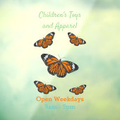 Monboogvlinderillustratie cartoon raamsticker (Vel 3)