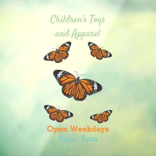 Monboogvlinderillustratie cartoon raamsticker (Vel 3)