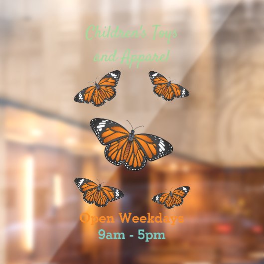 Monboogvlinderillustratie cartoon raamsticker (Vel 2)