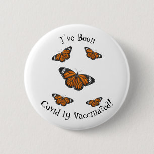 Monboogvlinderillustratie cartoon ronde button 5,7 cm