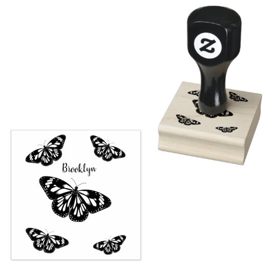 Monboogvlinderillustratie cartoon rubberstempel (Gestempeld)