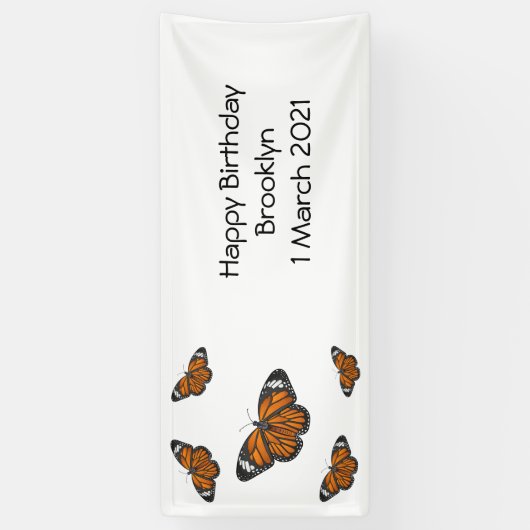 Monboogvlinderillustratie cartoon spandoek (Verticaal)