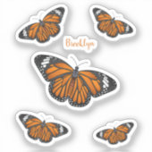 Monboogvlinderillustratie cartoon sticker (Voorkant)