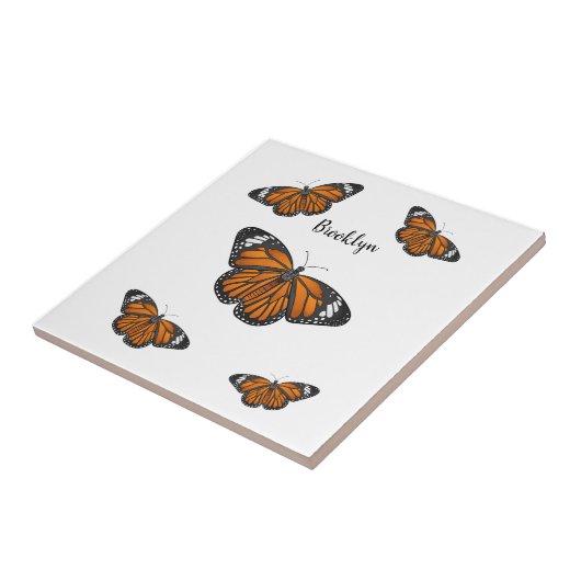Monboogvlinderillustratie cartoon tegeltje (Zijkant)