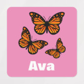 Monboogvlinderontwerp - Klein vierkant kledingstuk Labels (Design 1)