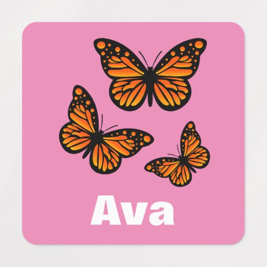 Monboogvlinderontwerp - Klein vierkant kledingstuk Labels (Design 1)