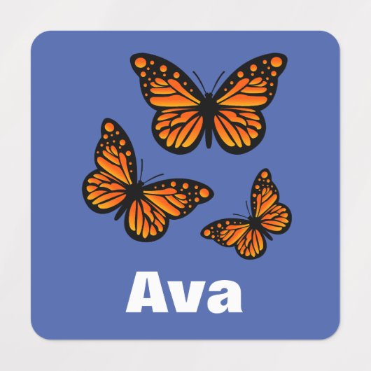 Monboogvlinderontwerp - Klein vierkant kledingstuk Labels (Design 1)