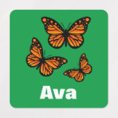 Monboogvlinderontwerp - Klein vierkant kledingstuk Labels (Design 2)