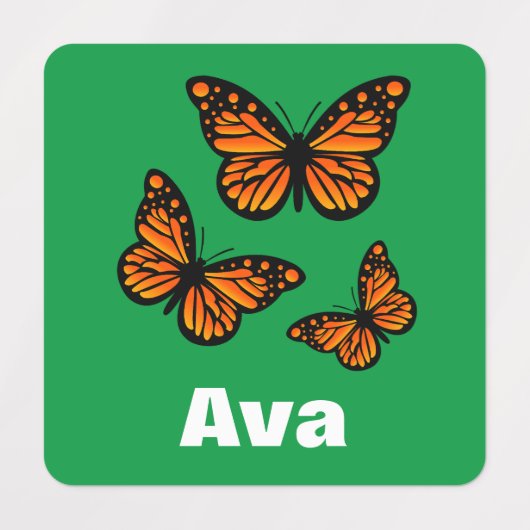 Monboogvlinderontwerp - Klein vierkant kledingstuk Labels (Design 1)