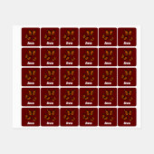 Monboogvlinderontwerp - Klein vierkant kledingstuk Labels (Vel)