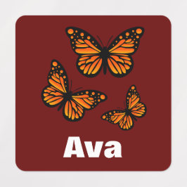 Monboogvlinderontwerp - Klein vierkant kledingstuk Labels