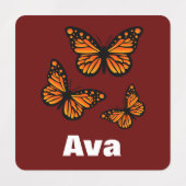 Monboogvlinderontwerp - Klein vierkant kledingstuk Labels (Design 1)