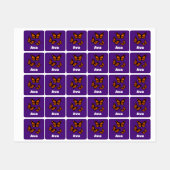 Monboogvlinderontwerp - Klein vierkant kledingstuk Labels (Vel)