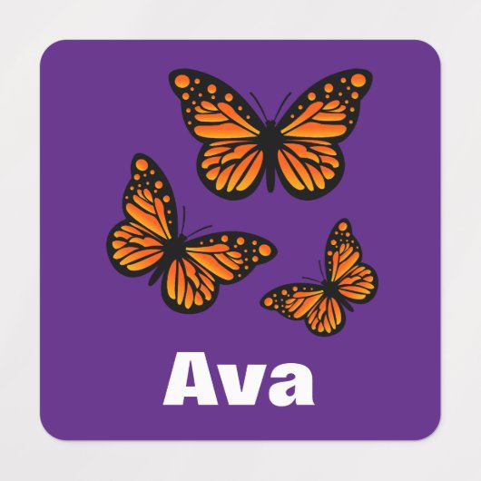 Monboogvlinderontwerp - Klein vierkant kledingstuk Labels (Design 1)