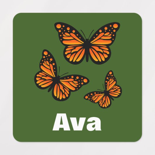 Monboogvlinderontwerp - Klein vierkant kledingstuk Labels (Design 1)