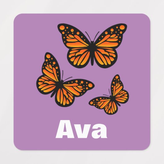 Monboogvlinderontwerp - Klein vierkant kledingstuk Labels (Design 2)