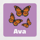 Monboogvlinderontwerp - Klein vierkant kledingstuk Labels (Design 1)