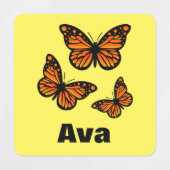 Monboogvlinderontwerp - Klein vierkant kledingstuk Labels (Design 1)