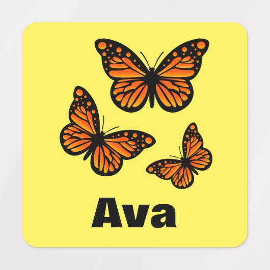 Monboogvlinderontwerp - Klein vierkant kledingstuk Labels (Design 1)