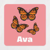 Monboogvlinderontwerp - Klein vierkant kledingstuk Labels (Design 2)