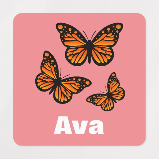 Monboogvlinderontwerp - Klein vierkant kledingstuk Labels (Design 2)