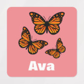 Monboogvlinderontwerp - Klein vierkant kledingstuk Labels (Design 1)