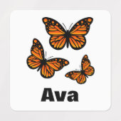 Monboogvlinderontwerp - Klein vierkant kledingstuk Labels (Design 1)