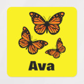 Monboogvlinderontwerp - Klein vierkant kledingstuk Labels (Design 2)