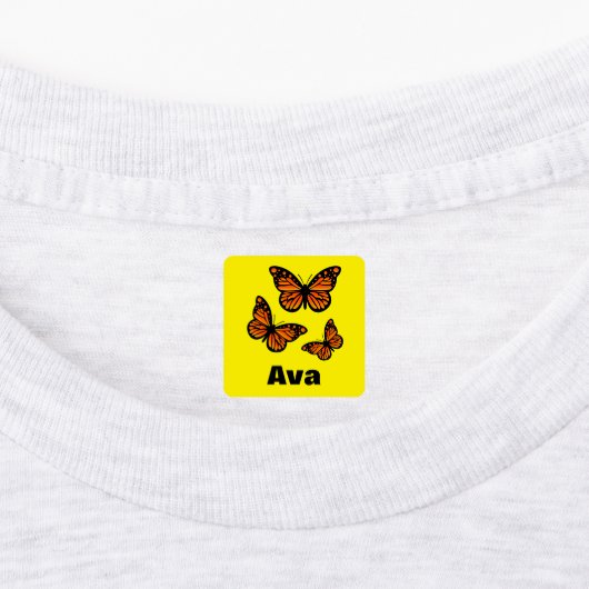 Monboogvlinderontwerp - Klein vierkant kledingstuk Labels (Aangebracht)