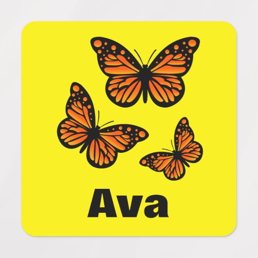 Monboogvlinderontwerp - Klein vierkant kledingstuk Labels (Design 1)