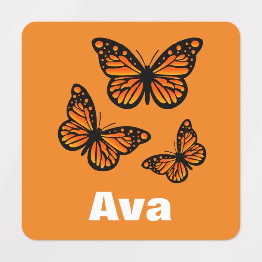 Monboogvlinderontwerp - Klein vierkant kledingstuk Labels (Design 1)