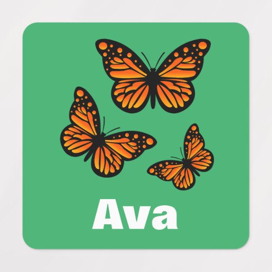 Monboogvlinderontwerp - Klein vierkant kledingstuk Labels (Design 2)