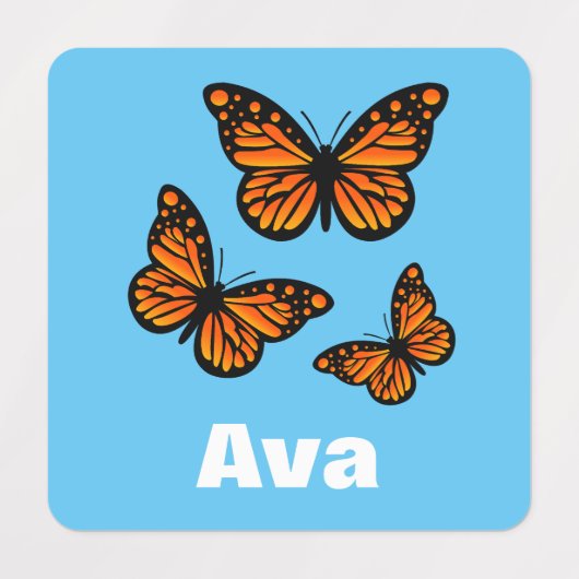 Monboogvlinderontwerp - Klein vierkant kledingstuk Labels (Design 2)