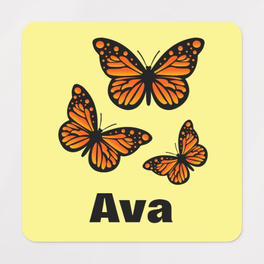 Monboogvlinderontwerp - Klein vierkant kledingstuk Labels (Design 1)