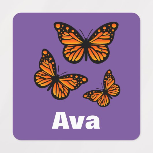 Monboogvlinderontwerp - Klein vierkant kledingstuk Labels (Design 1)