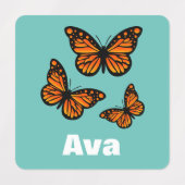 Monboogvlinderontwerp - Klein vierkant kledingstuk Labels (Design 2)