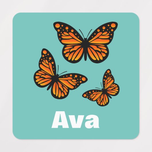 Monboogvlinderontwerp - Klein vierkant kledingstuk Labels (Design 2)