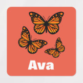 Monboogvlinderontwerp - Klein vierkant kledingstuk Labels (Design 2)