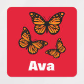 Monboogvlinderontwerp - Klein vierkant kledingstuk Labels (Design 2)