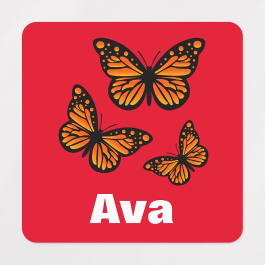 Monboogvlinderontwerp - Klein vierkant kledingstuk Labels (Design 2)