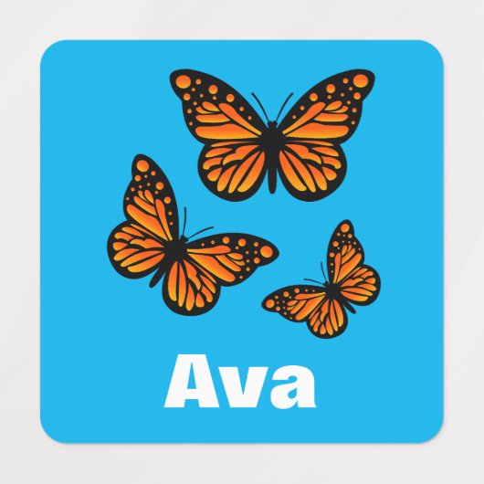 Monboogvlinderontwerp - Klein vierkant kledingstuk Labels (Design 1)