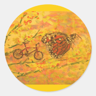 monbootvlieg en -fiets ronde sticker
