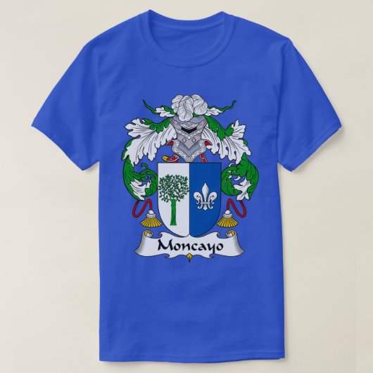 Moncayo Coat of Arms Family Crest T-shirt (Design voorkant)
