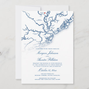 Moncks Corner en Carolina Girl Yacht Trouwdag Kaart