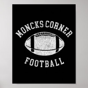 Moncks Corner Football Gedecoreerde Vintage 80's T Poster