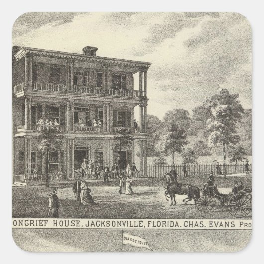 Moncrief House, Jacksonville Vierkante Sticker (Voorkant)